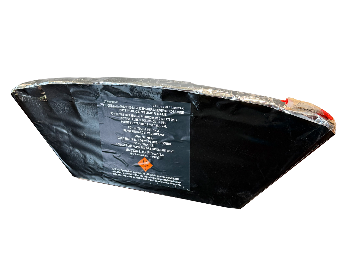 10 SHOT SINGLE ROW SILVER SPINNER & SILVER STROBE MINE