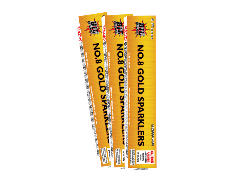 #8 METAL GOLD SPARKLERS