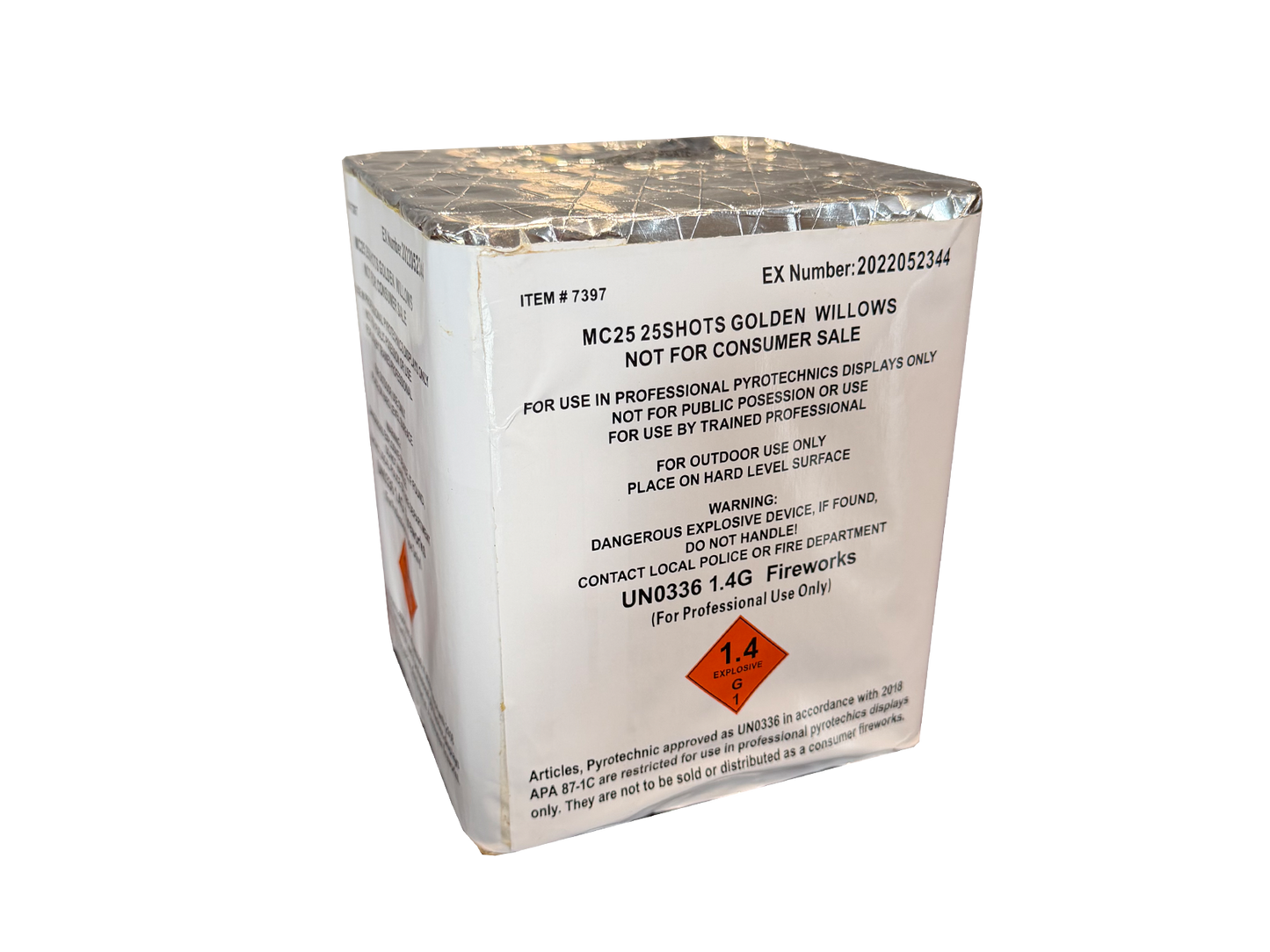 25 SHOT GOLD WILLOW PROFESSIONAL USE ONLY