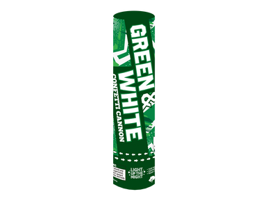 GREEN AND WHITE CONFETTI CANNON