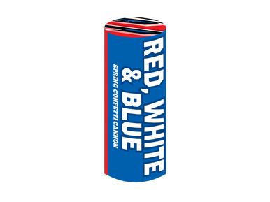SPRING CONFETTI CANNON - RED WHITE AND BLUE