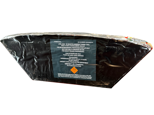 10 SHOT SINGLE ROW GREEN TIGER TAIL