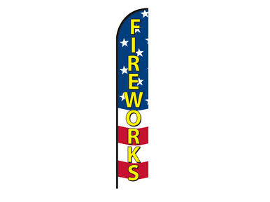 SWOOPER FLAG - AMERICAN FLAG " FIREWORKS "