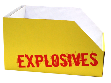 DUMP BIN FIREWORKS YELLOW