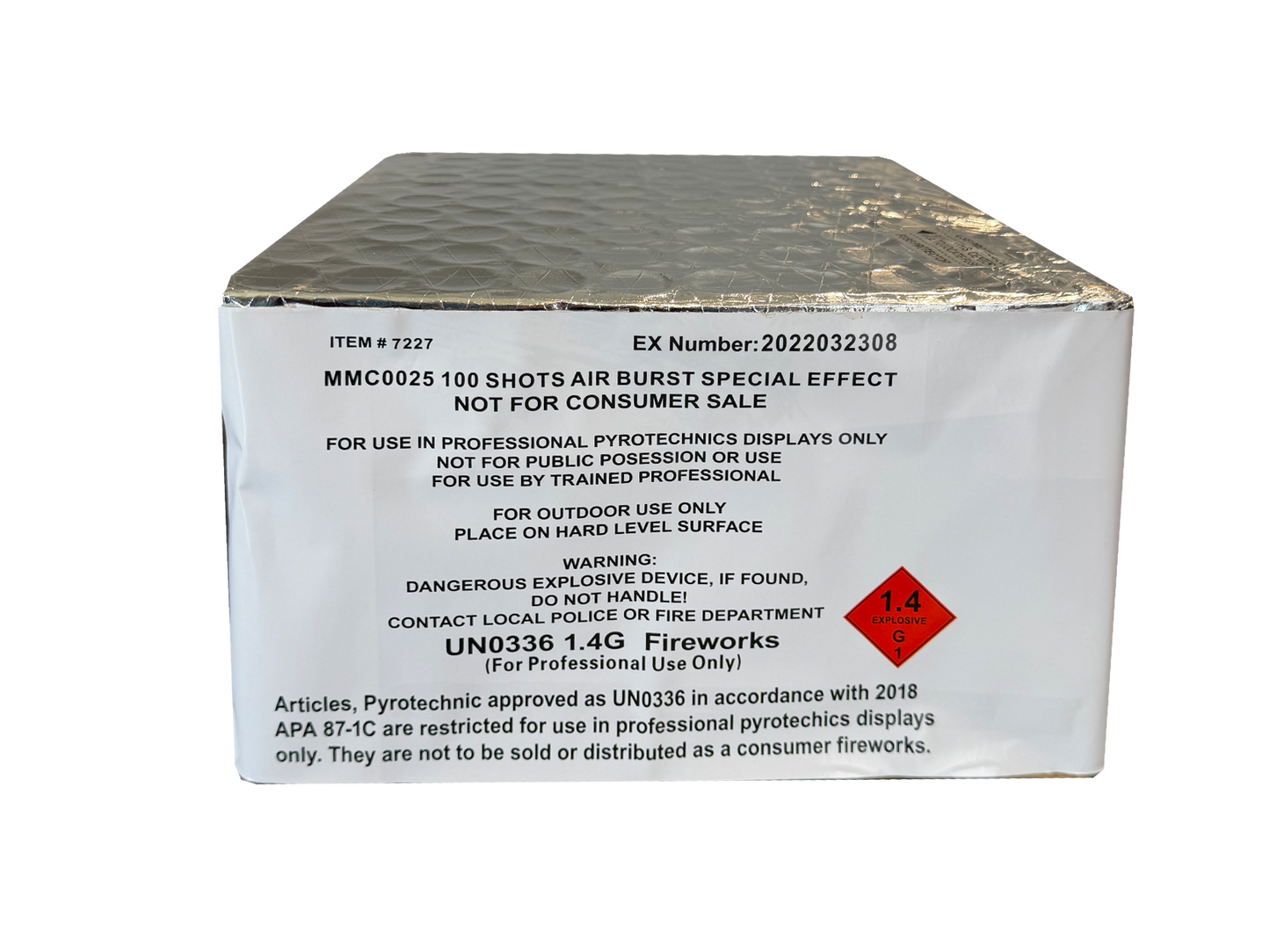 100 SHOT AIRBURST PROFESSIONAL USE ONLY