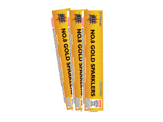 #8 METAL GOLD SPARKLERS