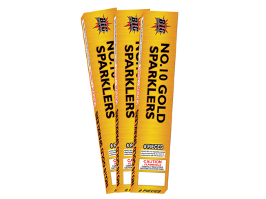 10" METAL GOLD SPARKLERS