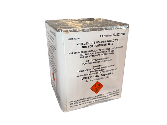 25 SHOT GOLD WILLOW PROFESSIONAL USE ONLY